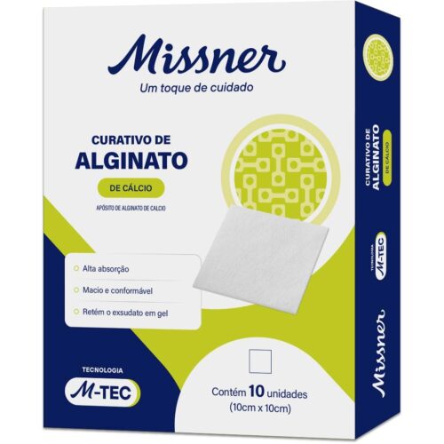 Curativo de Alginato de Cálcio 10 x 10 cm Missner 10 un
