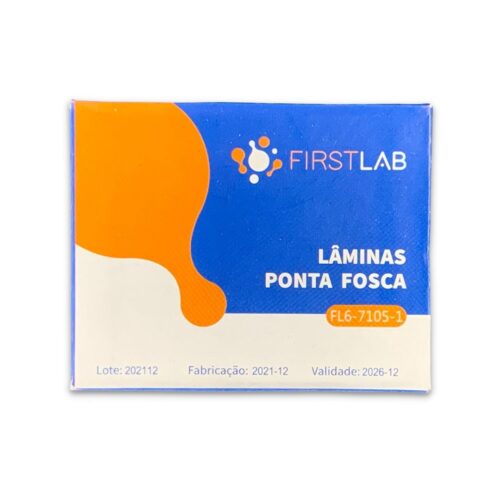 Lâminas para Microscopia 26 x 76 mm Firstlab – Caixa com 50 – Ponta fosca
